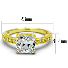 Load image into Gallery viewer, TS539 - Gold 925 Sterling Silver Ring with AAA Grade CZ  in Clear