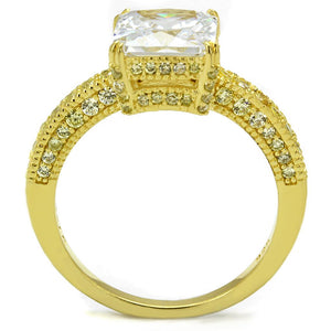 TS539 - Gold 925 Sterling Silver Ring with AAA Grade CZ  in Clear