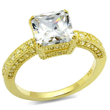 Load image into Gallery viewer, TS539 - Gold 925 Sterling Silver Ring with AAA Grade CZ  in Clear