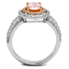 Load image into Gallery viewer, TS543 - Rose Gold + Rhodium 925 Sterling Silver Ring with AAA Grade CZ  in Rose