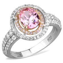 Load image into Gallery viewer, TS543 - Rose Gold + Rhodium 925 Sterling Silver Ring with AAA Grade CZ  in Rose