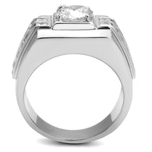Load image into Gallery viewer, TS553 - Rhodium 925 Sterling Silver Ring with AAA Grade CZ  in Clear