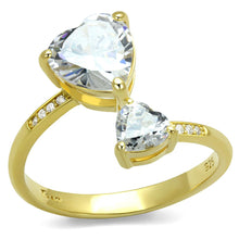 Load image into Gallery viewer, TS555 - Gold 925 Sterling Silver Ring with AAA Grade CZ  in Clear