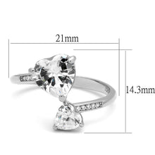 Load image into Gallery viewer, TS556 - Rhodium 925 Sterling Silver Ring with AAA Grade CZ  in Clear