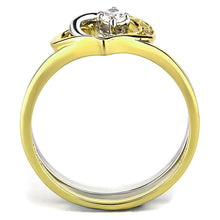 Load image into Gallery viewer, TS565 - Gold+Rhodium 925 Sterling Silver Ring with AAA Grade CZ  in Clear