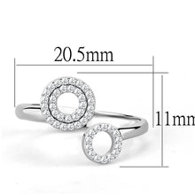 Load image into Gallery viewer, TS567 - Rhodium 925 Sterling Silver Ring with AAA Grade CZ  in Clear