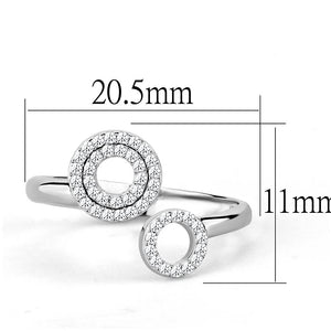 TS567 - Rhodium 925 Sterling Silver Ring with AAA Grade CZ  in Clear