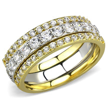 Load image into Gallery viewer, TS568 - Gold+Rhodium 925 Sterling Silver Ring with AAA Grade CZ  in Clear