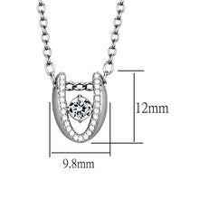 Load image into Gallery viewer, TS572 - Rhodium 925 Sterling Silver Necklace with AAA Grade CZ  in Clear