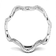Load image into Gallery viewer, TS576 - Rhodium 925 Sterling Silver Ring with AAA Grade CZ  in Clear