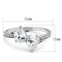 Load image into Gallery viewer, TS578 - Rhodium 925 Sterling Silver Ring with AAA Grade CZ  in Clear