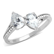 Load image into Gallery viewer, TS578 - Rhodium 925 Sterling Silver Ring with AAA Grade CZ  in Clear