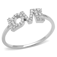 Load image into Gallery viewer, TS580 - Rhodium 925 Sterling Silver Ring with AAA Grade CZ  in Clear