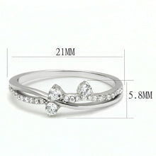 Load image into Gallery viewer, TS581 - Rhodium 925 Sterling Silver Ring with AAA Grade CZ  in Clear