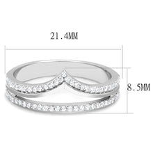 Load image into Gallery viewer, TS582 - Rhodium 925 Sterling Silver Ring with AAA Grade CZ  in Clear