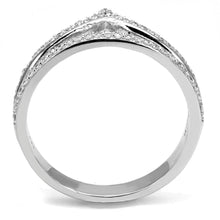 Load image into Gallery viewer, TS582 - Rhodium 925 Sterling Silver Ring with AAA Grade CZ  in Clear