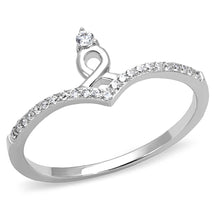 Load image into Gallery viewer, TS583 - Rhodium 925 Sterling Silver Ring with AAA Grade CZ  in Clear