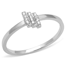 Load image into Gallery viewer, TS584 - Rhodium 925 Sterling Silver Ring with AAA Grade CZ  in Clear