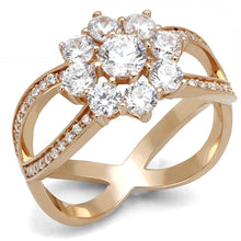 Load image into Gallery viewer, TS586 - Rose Gold 925 Sterling Silver Ring with AAA Grade CZ  in Clear