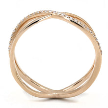 Load image into Gallery viewer, TS589 - Rose Gold 925 Sterling Silver Ring with AAA Grade CZ  in Clear