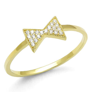 TS593 - Gold 925 Sterling Silver Ring with AAA Grade CZ  in Clear
