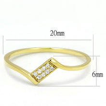 Load image into Gallery viewer, TS594 - Gold 925 Sterling Silver Ring with AAA Grade CZ  in Clear