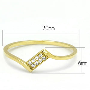 TS594 - Gold 925 Sterling Silver Ring with AAA Grade CZ  in Clear