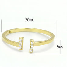 Load image into Gallery viewer, TS595 - Gold 925 Sterling Silver Ring with AAA Grade CZ  in Clear