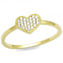 Load image into Gallery viewer, TS596 - Gold 925 Sterling Silver Ring with AAA Grade CZ  in Clear