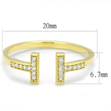 Load image into Gallery viewer, TS598 - Gold 925 Sterling Silver Ring with AAA Grade CZ  in Clear