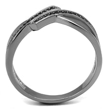 Load image into Gallery viewer, TS599 - Ruthenium 925 Sterling Silver Ring with Synthetic Spinel in Jet