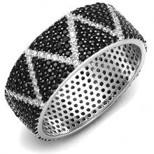 Load image into Gallery viewer, TS600 - Rhodium + Ruthenium 925 Sterling Silver Ring with Synthetic Spinel in Multi Color