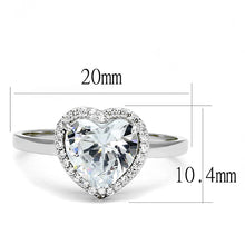 Load image into Gallery viewer, TS603 - Rhodium 925 Sterling Silver Ring with AAA Grade CZ  in Clear