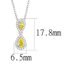 Load image into Gallery viewer, TS606 - Rhodium 925 Sterling Silver Chain Pendant with AAA Grade CZ  in Topaz