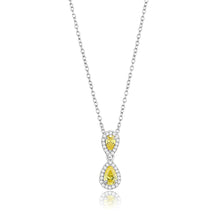 Load image into Gallery viewer, TS606 - Rhodium 925 Sterling Silver Chain Pendant with AAA Grade CZ  in Topaz