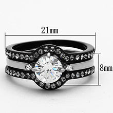 Load image into Gallery viewer, TK1346 - Two-Tone IP Black Stainless Steel Ring with AAA Grade CZ  in Clear