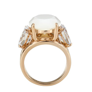 TK3788 - IP Rose Gold(Ion Plating) Stainless Steel Ring with Synthetic in Fireopal