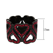 Load image into Gallery viewer, TK3790 - IP Black (Ion Plating) Stainless Steel Ring with Top Grade Crystal in Red Series