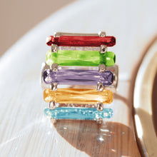 Load image into Gallery viewer, Una Cocktail Ring - Rhodium Brass, AAA CZ , Multi Color - 6X007