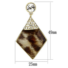 Load image into Gallery viewer, VL063 - IP Gold(Ion Plating) Brass Earrings with Synthetic Synthetic Stone in Animal pattern