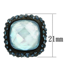 Load image into Gallery viewer, VL065 - IP Black(Ion Plating) Brass Earrings with Synthetic Synthetic Glass in Sea Blue