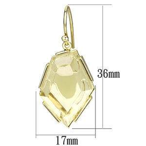 VL066 - IP Gold(Ion Plating) Brass Earrings with Synthetic Synthetic Stone in Clear