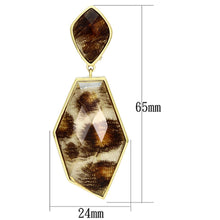 Load image into Gallery viewer, VL074 - IP Gold(Ion Plating) Brass Earrings with Synthetic Synthetic Stone in Animal pattern
