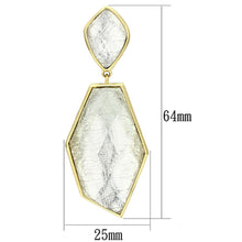Load image into Gallery viewer, VL075 - IP Gold(Ion Plating) Brass Earrings with Synthetic Synthetic Stone in White