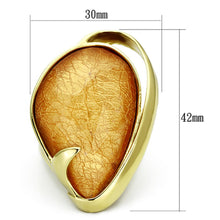 Load image into Gallery viewer, VL098 - IP Gold(Ion Plating) Stainless Steel Ring with Synthetic Synthetic Stone in Orange