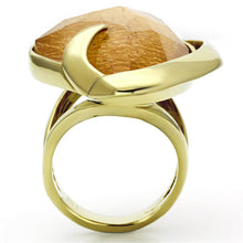 Load image into Gallery viewer, VL098 - IP Gold(Ion Plating) Stainless Steel Ring with Synthetic Synthetic Stone in Orange