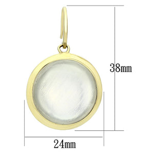 VL102 - IP Gold(Ion Plating) Brass Earrings with Synthetic Synthetic Stone in Clear