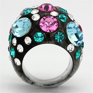 VL103 -  Resin Ring with Top Grade Crystal  in Multi Color