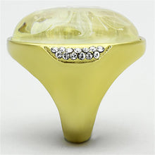 Load image into Gallery viewer, VL108 - IP Gold(Ion Plating) Stainless Steel Ring with Synthetic Synthetic Stone in Clear