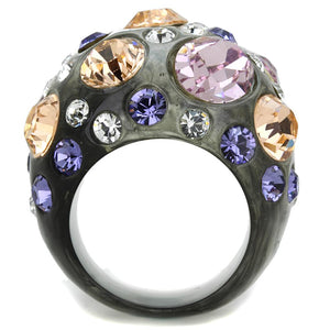 VL114 -  Resin Ring with Top Grade Crystal  in Multi Color